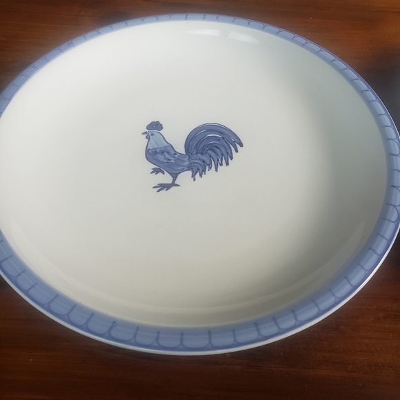 Folkcraft stoneware morning farm Tienshan rooster plates. - Picture 4 of 11